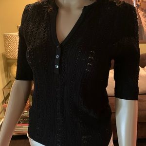 Zara Pointelle Knit Sweater, Size L